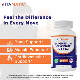 Vitamatic Magnésium Glycinate 200 mg capsules végétales avec des ingrédients naturels