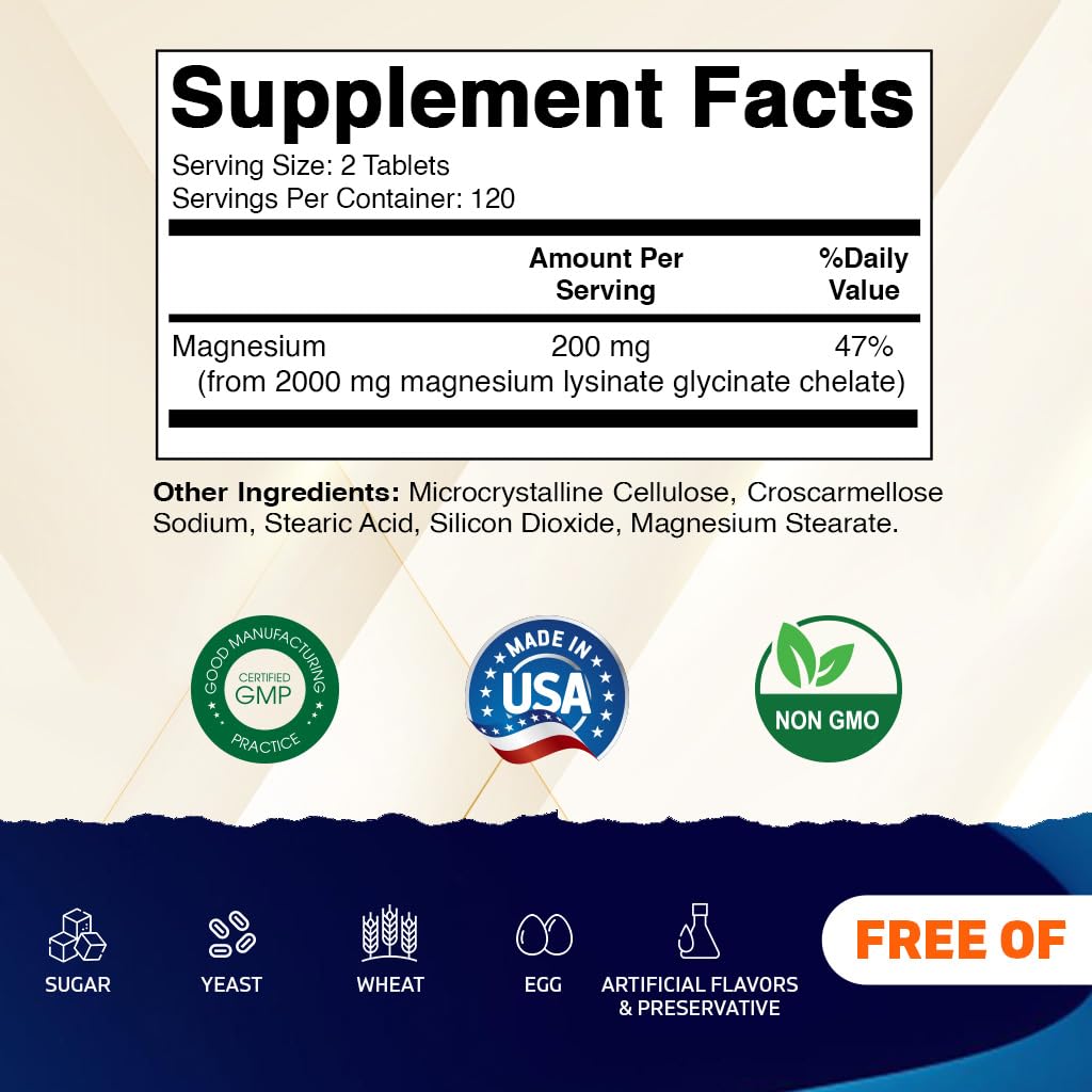 Vitamatic Magnésium Glycinate Lysinate 240 comprimés emballage