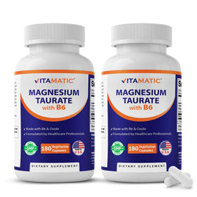 Vitamatic Magnésium Taurate 1500mg 180 capsules végétariennes vue avant