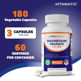 Vitamatic Magnésium Taurate 1500mg capsules sur table