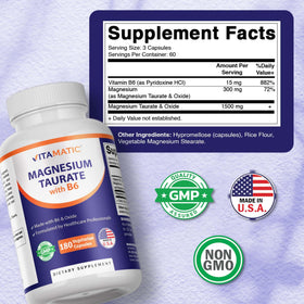 Vitamatic Magnésium Taurate 1500mg étiquette et ingrédients