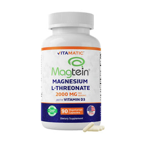 Vitamatic Magtein Magnésium L-Thréonate 2000 mg 90 capsules végétariennes vue de face
