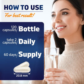 Vitamatic Mastic Gum 1000 mg capsules on a table