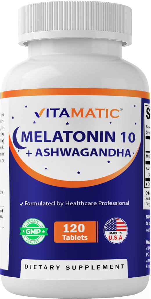 Vitamatic Melatonine 10 mg 120 comprimés, vue avant de l'emballage