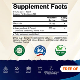 Vitamatic Melatonine 10 mg comprimé, gros plan sur le comprimé