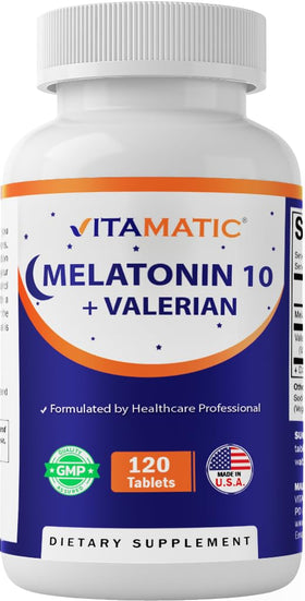 Vitamatic Melatonine 10mg 120 comprimés vue de face