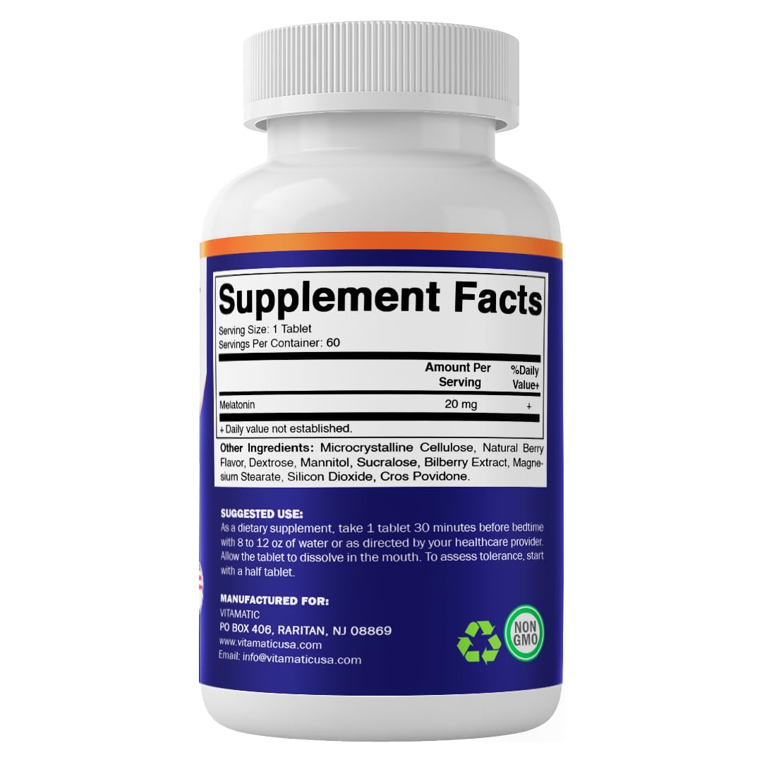 Vitamatic Melatonine 20 mg comprimés avec un calendrier de sommeil