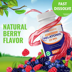 Vitamatic Melatonine 20 mg comprimés dissolvants en main