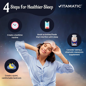 Vitamatic Melatonine comprimés dissolvants sur une table