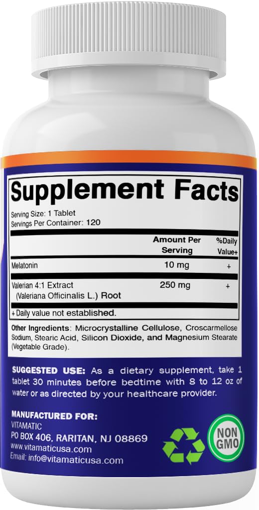 Vitamatic Melatonine flacon avec arrière-plan naturel