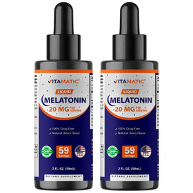 Vitamatic Mélatonine Liquide 20 mg 2 fl oz flacon avant