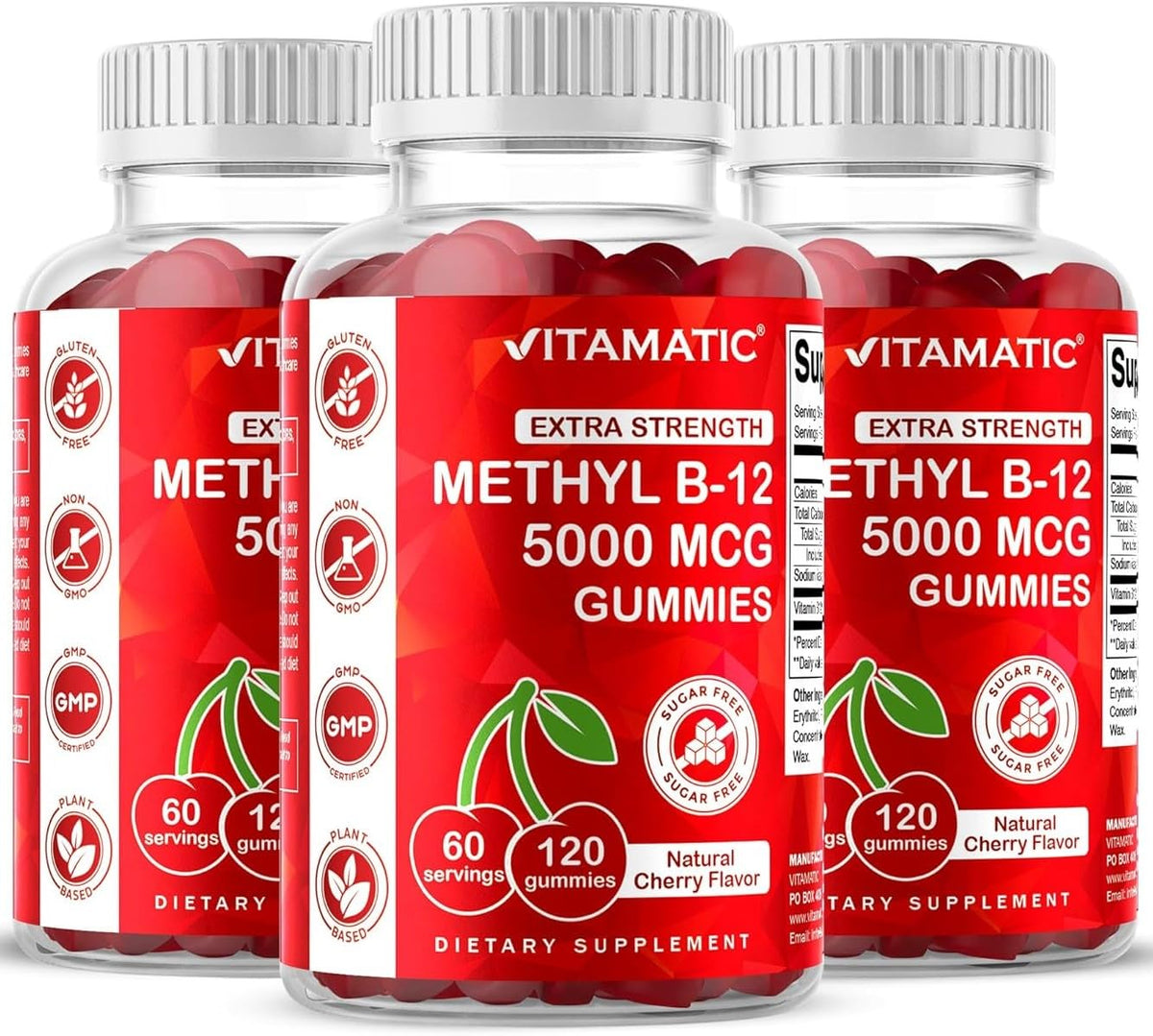 Vitamatic Methyl B12 5000 mcg gummies packaging front view
