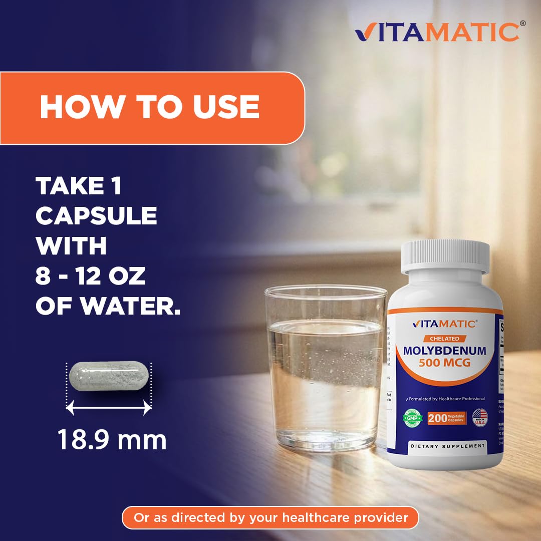 Vitamatic Molybdène Chélaté 500 mcg capsules ouvertes