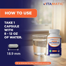 Vitamatic Molybdène Chélaté 500 mcg capsules ouvertes