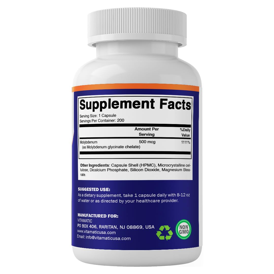 Vitamatic Molybdène Chélaté 500 mcg en contexte de santé