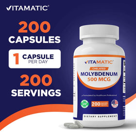 Vitamatic Molybdène Chélaté 500 mcg étiquette du produit