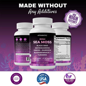 Vitamatic Mousse de Mer et Huile de Nigelle 180 Capsules en main