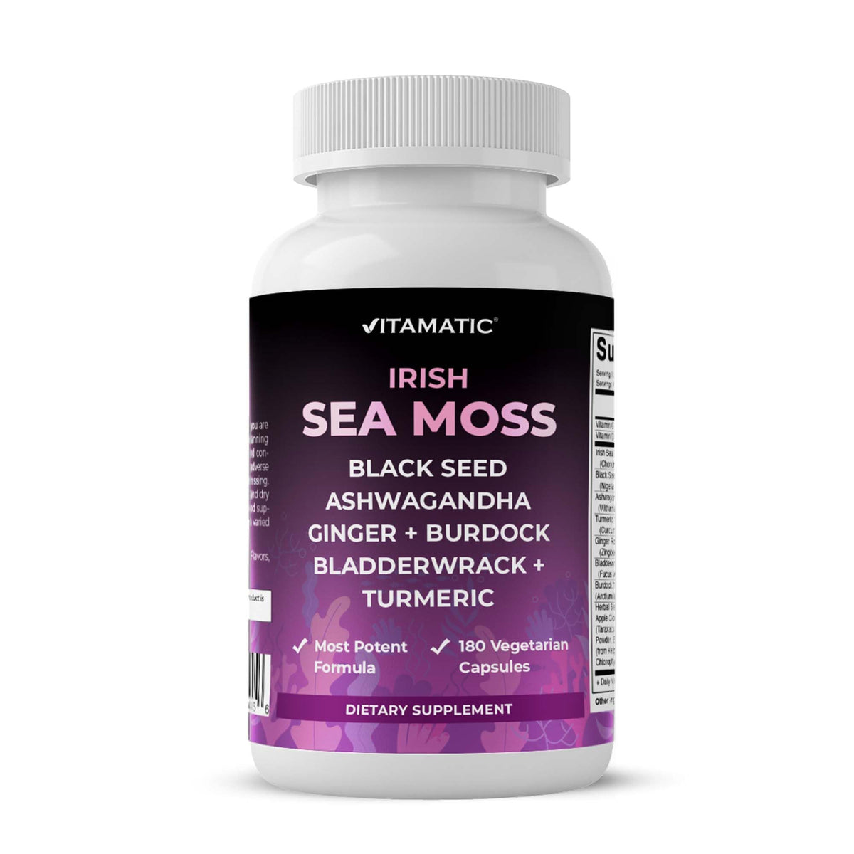 Vitamatic Mousse de Mer et Huile de Nigelle 180 Capsules vue de face