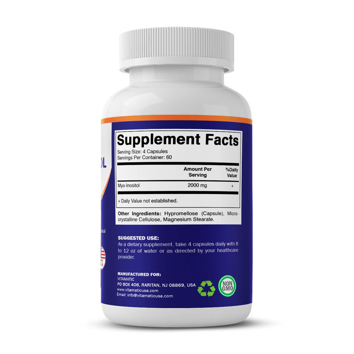 Vitamatic Myo-Inositol 2000 mg boîte vue arrière