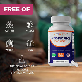 Vitamatic Myo-Inositol 2000 mg gélules dans un verre d'eau