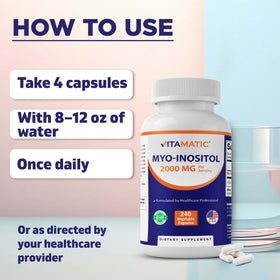 Vitamatic Myo-Inositol 2000 mg gélules ouvertes