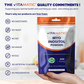 Vitamatic Myo-Inositol poudre mélangée à un smoothie