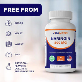 Vitamatic Naringin 500 mg boîte avec gélules à côté