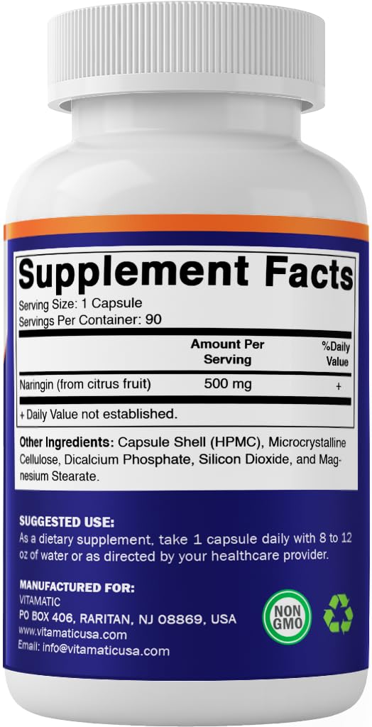 Vitamatic Naringin 500 mg gélules végétales en main