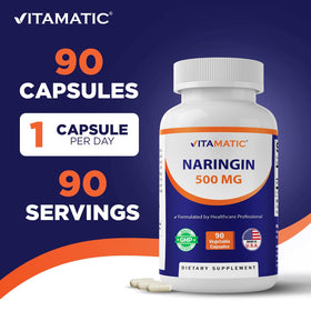 Vitamatic Naringin 500 mg gélules végétales ouvertes