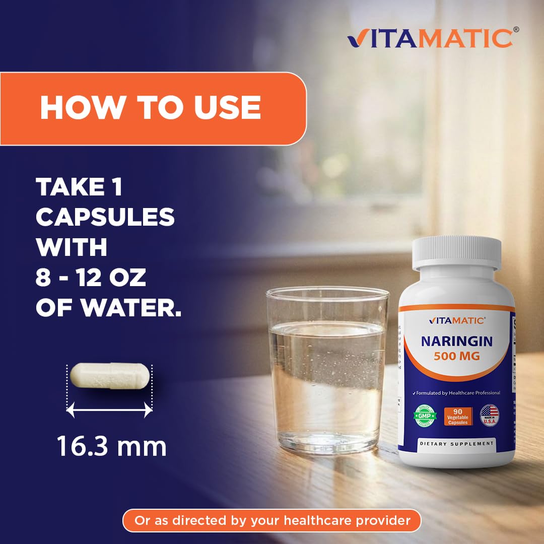 Vitamatic Naringin 500 mg gélules végétales sur table