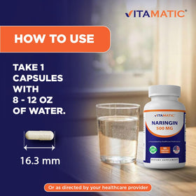 Vitamatic Naringin 500 mg gélules végétales sur table