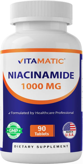 Vitamatic Niacinamide 1000 mg 90 comprimés vue de face