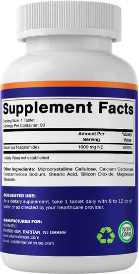 Vitamatic Niacinamide 1000 mg en vue rapprochée