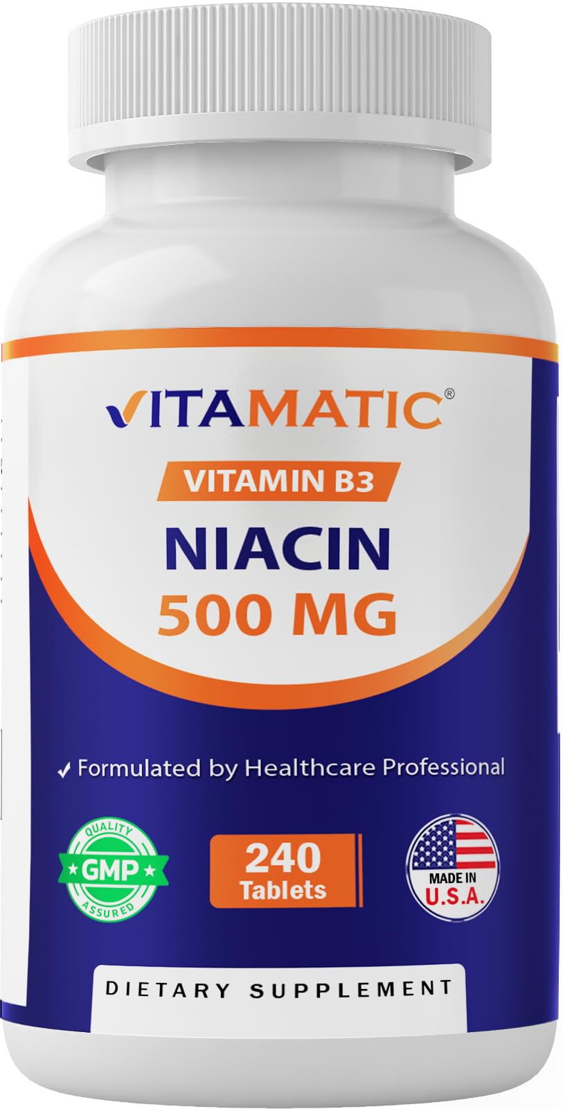 Vitamatic Niacine 500mg 240 comprimés vue de face