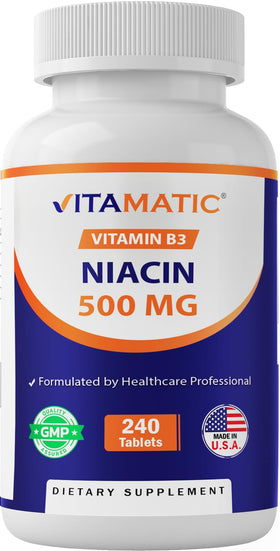 Vitamatic Niacine 500mg 240 comprimés vue de face