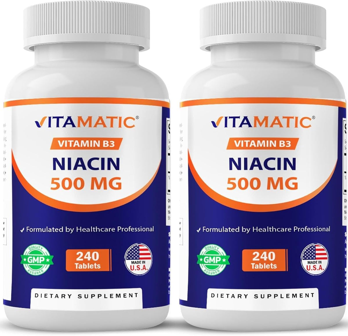 Vitamatic Niacine 500mg flacon de 240 comprimés vue avant