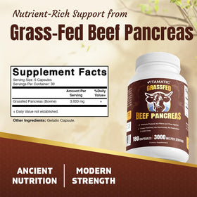 Vitamatic Pancréas de Bœuf 180 Capsules emballage