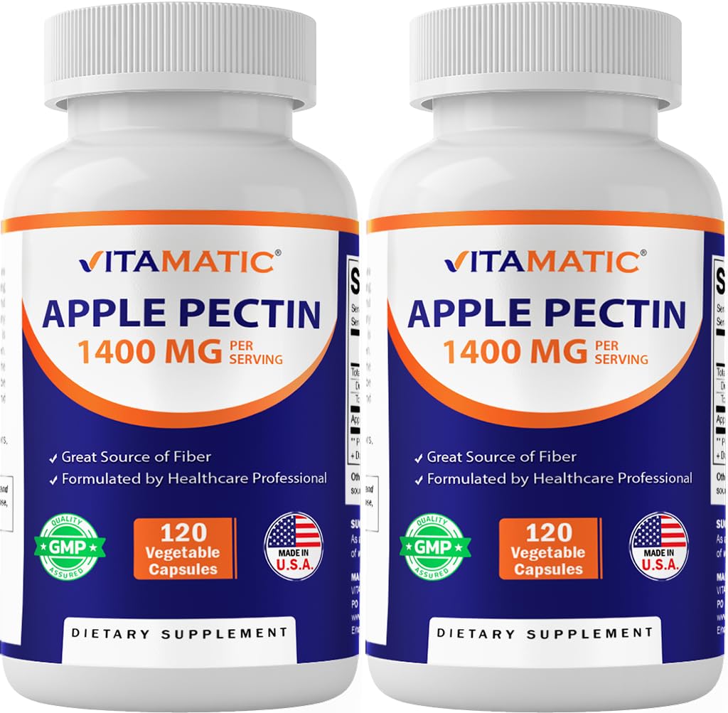 Vitamatic Pectine de Pomme 120 capsules végétales, flacon avant