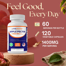 Vitamatic Pectine de Pomme, capsules végétales avec mesure