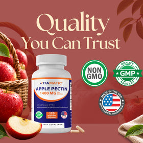 Vitamatic Pectine de Pomme, capsules végétales dans une main