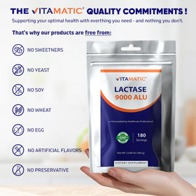 Vitamatic Poudre d'Enzyme Lactase 9000 ALU en utilisation