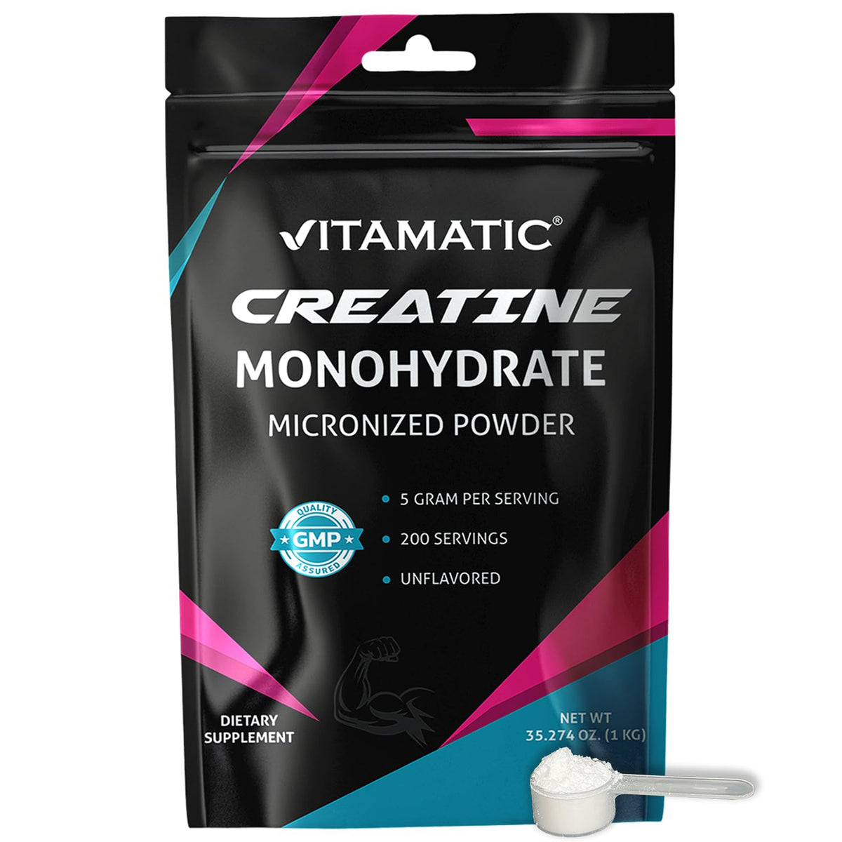 Vitamatic Poudre de Créatine Monohydrate 1 kg vue avant