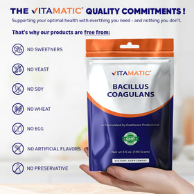 Vitamatic Poudre Probiotique Bacillus Coagulans 100g vue arrière