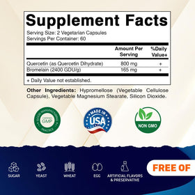 Vitamatic Quercétine étiquette du flacon et capsules à l'intérieur