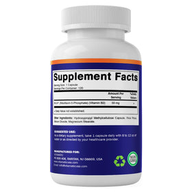 Vitamatic R-5-P Riboflavine-5-Phosphate 50 mg capsule sur fond neutre