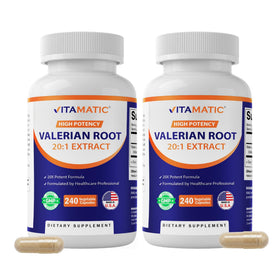Vitamatic Racine de Valériane 20:1 Extrait 250 mg 240 Capsules - vue de face