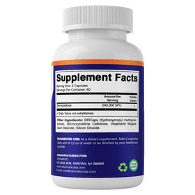 Vitamatic Serrapeptase 240 000 SPU capsules ouvertes