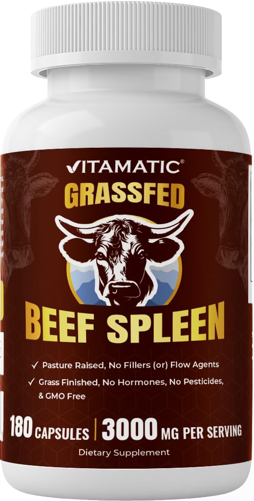 Vitamatic Spleen de Boeuf 180 capsules vue de face