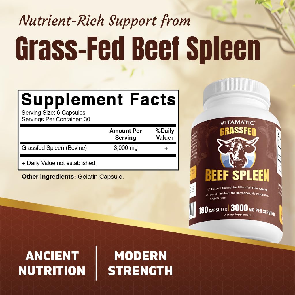 Vitamatic Spleen de Boeuf emballage avec informations nutritionnelles