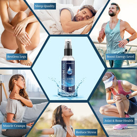 Vitamatic Spray d'Huile de Magnésium Pur 240 ml, côté avec bouchon spray